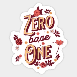 Zerobaseone zb1 typography text zerose | Morcaworks Sticker